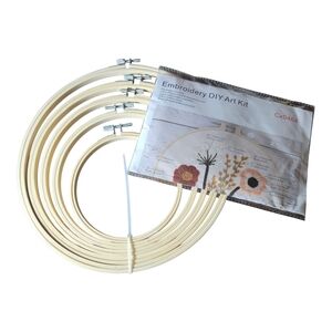 Embroidery DIY Art Kit with Cream Hoops